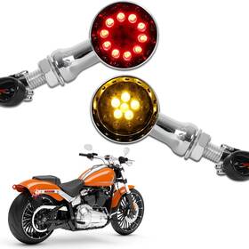 Dreamizer Lfmeewus021 Chrome Motorcycle Turn Signals 15 Leds Bullet Front Rear Indicator