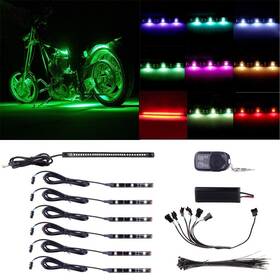 E-carpartstore Ec803761905s 7pcs Led Light Kits Multi-color Wireless Rgb Flexible Motorcycle Strips Lamp