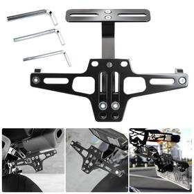 Eeekitonline 655887833779 Adjustable License Plate Holder Aluminum Alloy Rear Bracket For Most Motorcycles