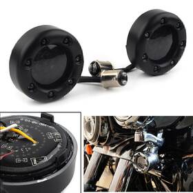 Efmotorshop 550725205971 1 Pair Led Black Fire Ring Turn Signals Lights Fits For Harley Softail Dyna New