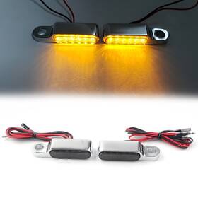 Efmotorshop 550727717601 2x Universal New Mini Led Motor Turn Signal Light Brake Clutch Lever Flasher Us