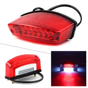 Efmotorshop 550727916578 Universal 12v Led Motor Tail Brake Light License Plate Lamp Fit Harley Honda Red