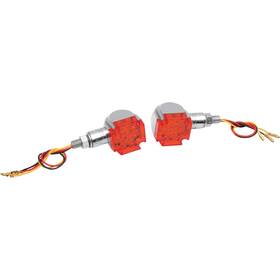 Emgo 61-99155 Maltese Led Chrome Marker Lights With Red Lens