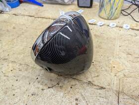 Emgo 99-9975 7 Inch Faux Carbon Fiber Headlight Bucket Shell With Ring A21