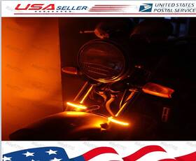 Emissive Led 87534312 2pc 6 Inch Flexible Motorcycle Amber Turn Signal Light Strip Kit