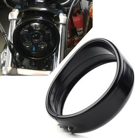 Flashbuyeasy 550749185235 5.75 Inch Headlight Trim Ring Visor Decorate Fit Harley Dyna Street Bob Fxdb 94-2020