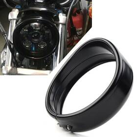 Fortodayy 550733882607 5.75 Inch Headlight Trim Ring Visor Decorate Fit Harley Dyna Street Bob Fxdb 94-2020