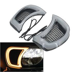 Fortodayy 612345412624 2x Tracer Headlight Vent Accent Led Indicator Lights Fit Harley Road Glide 2015