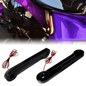 Front Led Flush Fork Turn Signals Brackets For Harley Touring Flhx 96-13