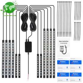 Gardenice 986454 12pcs Rgb Bluetooth Motorcycle Atv Led Light Glow Neon Strip Kit App Control Us