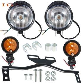 Genrics Ign1853214 For Black Motorcycle Passing Driving Spot Fog Lamp With Turn Signal Lights