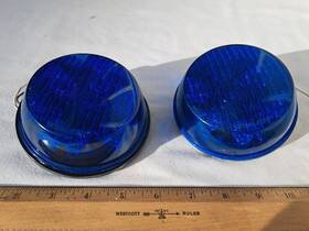 Genuine Harley-davidson #01-0663672-b4b Set Of 2 Harley-davidson Police Blue Lamps Used