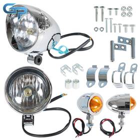 Greatparts Gre107750 For Touring Honda Yamaha Passing Driving Spot Fog Lamp Turn Signal Light Chrome