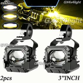 Gx4x4light Tj12mzj 2x Motorcycle Led Spot Light Auxiliary Headlight Driving Fog Lamp Yellow White