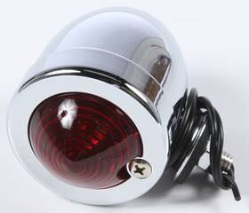 Harddrive 201038 Dual Filament Bullet Marker Light - Chrome Red Lens Motorcycle