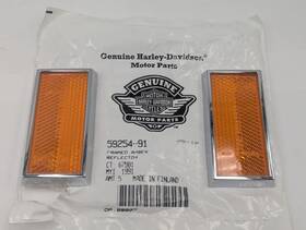 Harley-davidson 59254-91 Frame Amber Reflector Chrome New Genuine Oem Lot Of 2