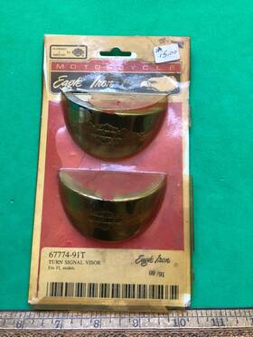 67774-91t Harley-davidson Nos Turn Signal Visor Set Eagle Iron Fits Fl Model Motorcycles