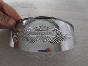 Harley-davidson 67791-87t Touring Flst Softail Chrome Eagle Wing Headlight Visor 7 Inch