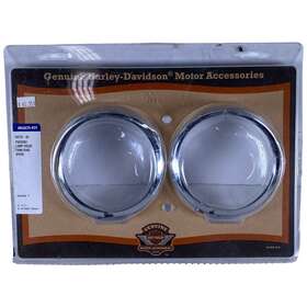 68725-62 Harley-davidson 2 Chrome Oem Passing Lamp Trim Rings 1962-later P/n