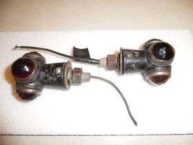 Harley-davidson Kd-29 Pair Antique Red Jewel Marker Lights