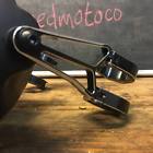 Hinged-2 Speedmotoco Cafe Racer Black Billet Motorcycle Fork Headlight Bracket Brackets
