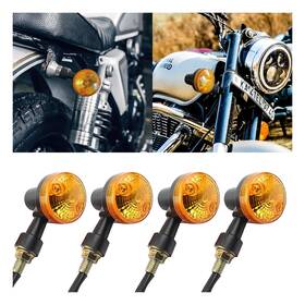 Hipopy 728070059864 Motorcycle Round Turn Signal Lights 4pcs 12v Led Bulbs Blinker Direction Ind
