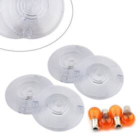 Hkseller-au 550756858795 Front Rear Turn Signal Lens Cover For Harley Glide Light Blinker Clear
