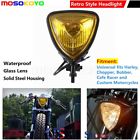 Hl-695-bkye Mosokoyo Motorcycle Retro Triangle Front Headlight Universal For 699929783141
