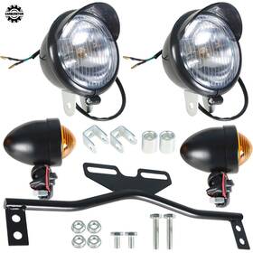 Home-garden-fix 3490938 Black Passing Driving Spot Fog Lamp With Turn Signal Lights Fit For Motorcycle New
