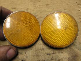 Honda 072-0176 Round Amber Reflector Stanley Japan - Motorcycle Trailer Automotive