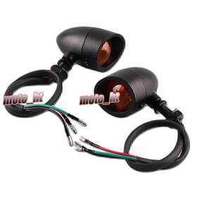 Hukyu 13yf033 1 Pair New Motorcycle Black Turn Signal Light Blinker For Harley Street Glide