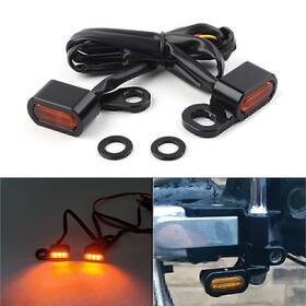 Hukyu 422124464177 2 Pcs Front Turn Signal Light Mini Lamp For Harley Dyna 1996-2017 97 98 99