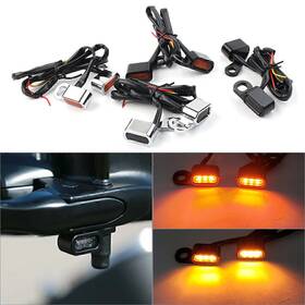 Hukyu 550735283143 Front Turn Signal Light Mini For Harley 1996-2017 2016 Dyna Models Black