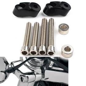 Hukyu 612044521894 Black Short Front Turn Signal Mounts 39mm 49mm Forks For Harley Sportster Fxr