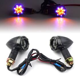 Hukyu 612046344408 8mm Universial Motorcycle Black Led Turn Signal Light Indicators Bulb For Harley