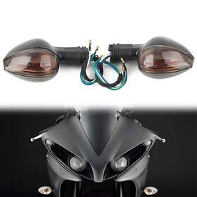 Hukyu 612046707463 2 Pcs Motorcycle Brown Turn Signal Light Blinker For Yamaha R1 2004-06 R6 03-06
