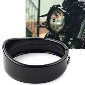 Hukyu 612046962206 5.75 Inch Headlight Decorate Trim Ring Visor Fit Harley Dyna Street Bob Fxdb 1994-20