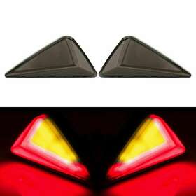 Hukyu 612047396710 New Motorcycle Amber Red Flush Mount Led Turn Signal Drl Blinker Light Indicator