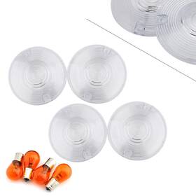 Hukyu 612047583448 Front Rear Turn Signal Lens Cover For Harley Davidson Glide Light Blinker Clear