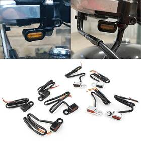 Hukyu 612047642084 Black Amber Turn Signal Indicators Lights For Harley Touring Models 2014-2021