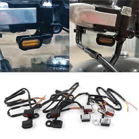 Hukyu 612047715214 Black Amber Led Turn Signal Indicator For Harley Touring Electra Glide 2009-17
