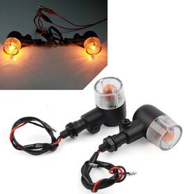 Hukyu 612058491961 2 Pcs Universal Motorcycle 12v Led Amber Turn Signal Brake Light 10mm For Harley