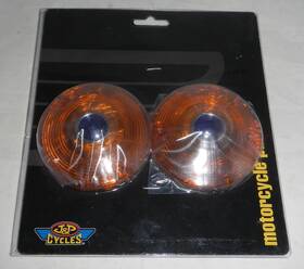 J&p Cycles 38-225a Harley Davidson Motorcycle Turn Signal Amber Lens With Blue Dot Part