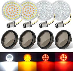 Jahy2tech 883148533308 1157 Front And Rear Led Bullet Turn Signal Lights Smoke Lens Fit For Harley