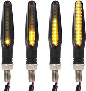 Kardne Ml-20241216 4 Pcs Motorcycle Led Turn Signals Amber Sequential Front Rear 12v