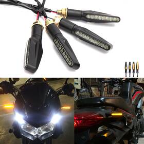 Keepdsgn Cb69 For Honda Yamaha 4x Amber Turn Signal Motorcycle Bike Flowing Light Indicators
