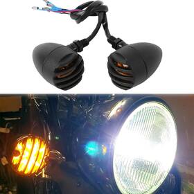 Keepdsgn Keepdsgncb172 2x Motorcycle Grill Bullet Turn Signal Light For Kawasaki Vulcan750 800 900 1500