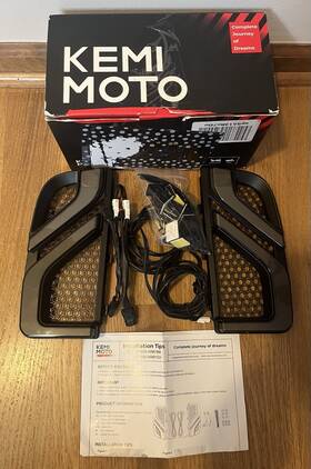 Kemimoto F1805-0091bk Motorcycle Led Turn Signal Running Light For Fairing Lower Grill Harley