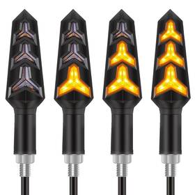 Kinstecks 717877543263 4pcs Motorcycle Turning Indicators Flowing Turn Signal Lights 12v 1