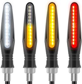 Kinstecks Kys1091 4pcs Motorcycle Indicators Flowing Turn Signal Lights Size A Black